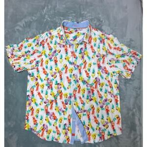 Tommy Bahama Vera Cruz Cay Shirt Men's XL Hawaiian Bright Pineapple Festival